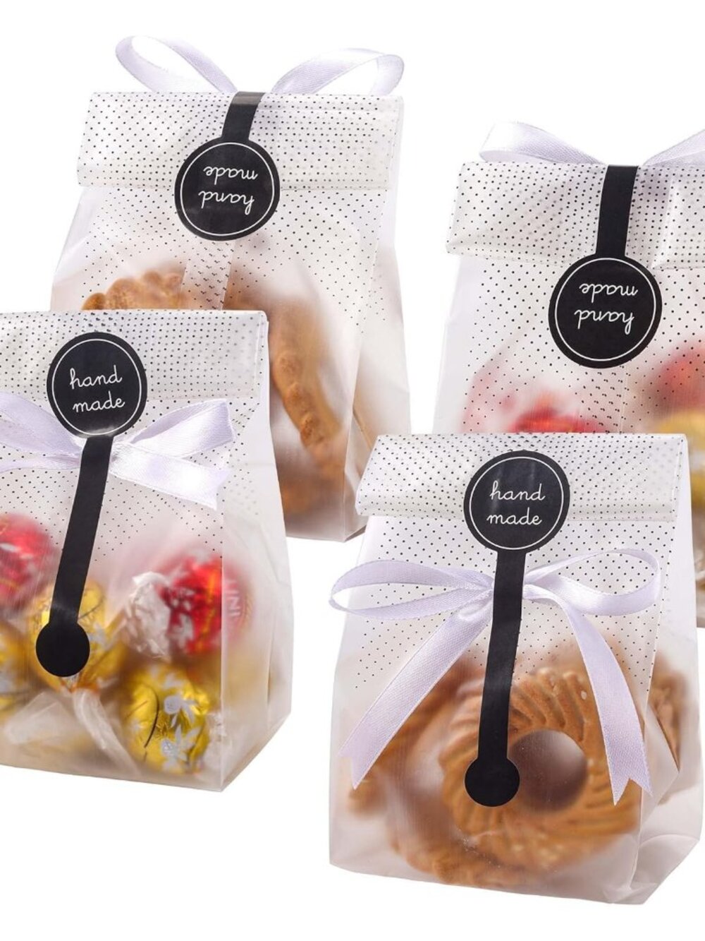 Halloween Goody Bags, 100 Pack 3.4x9 in for Bakeries